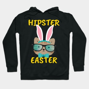 Hipster Easter modern stylish cat Easter bunny rabbit saying Hoodie